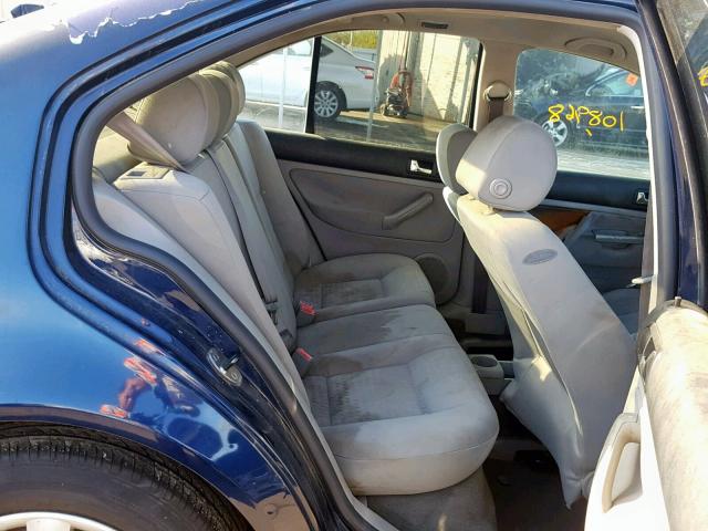 3VWRK69M23M133898 - 2003 VOLKSWAGEN JETTA GL BLUE photo 6