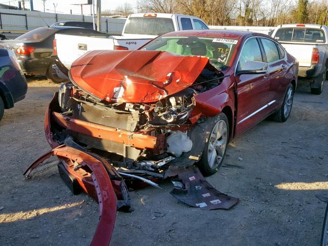 2G1165S33F9111205 - 2015 CHEVROLET IMPALA LTZ RED photo 2