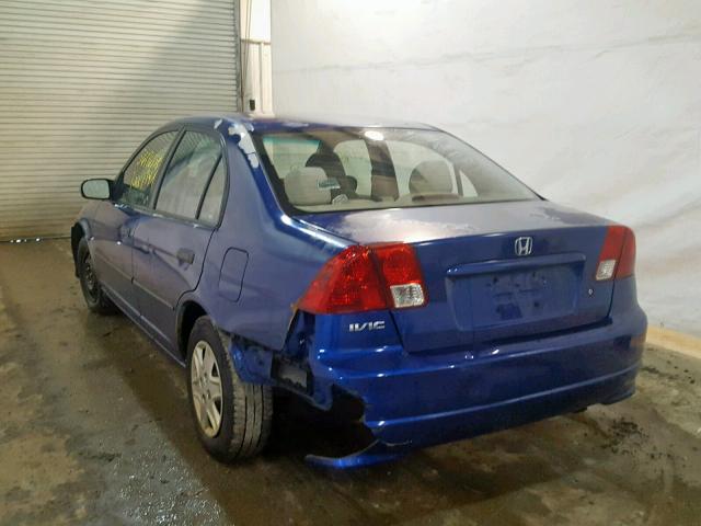 2HGES16335H558663 - 2005 HONDA CIVIC DX V BLUE photo 3