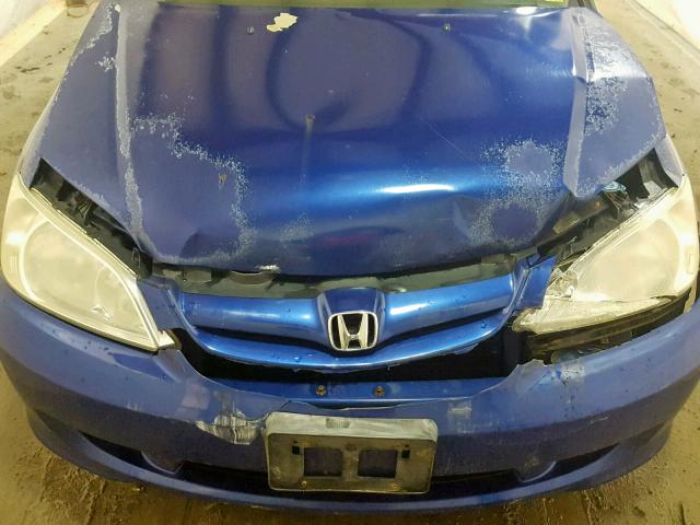 2HGES16335H558663 - 2005 HONDA CIVIC DX V BLUE photo 7