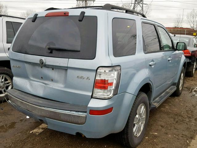 4M2CU91118KJ20848 - 2008 MERCURY MARINER BLUE photo 4