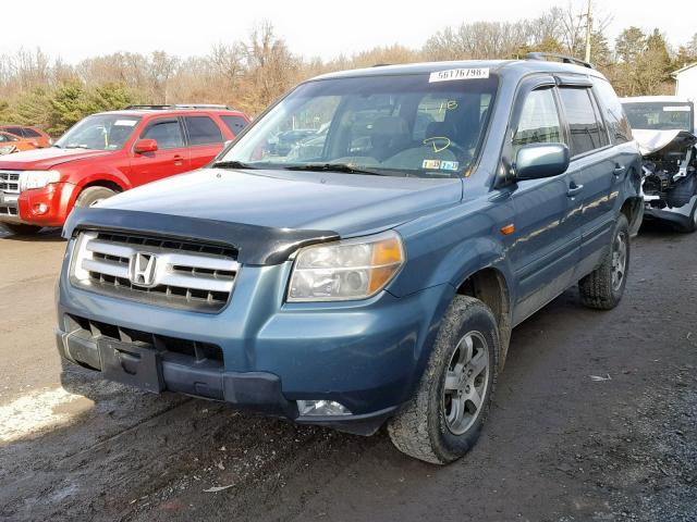 5FNYF18628B033143 - 2008 HONDA PILOT EXL BLUE photo 2