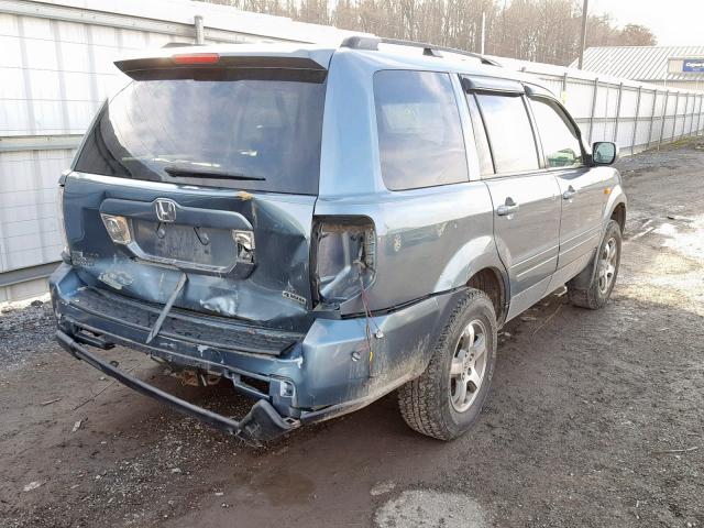 5FNYF18628B033143 - 2008 HONDA PILOT EXL BLUE photo 4