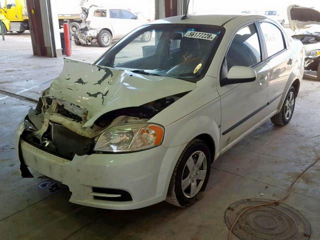 KL1TD56E19B642009 - 2009 CHEVROLET AVEO LS WHITE photo 2