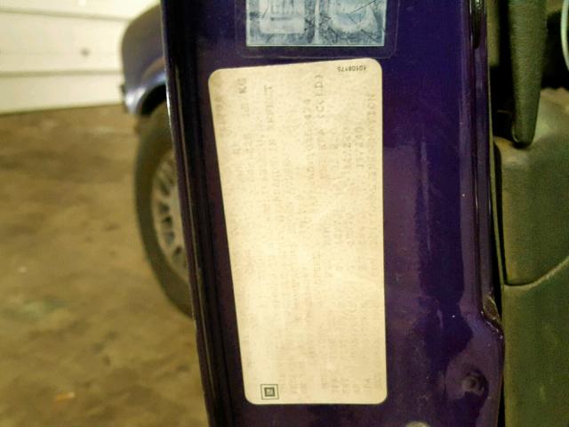 1GKDT13W3S2515097 - 1995 GMC JIMMY PURPLE photo 10