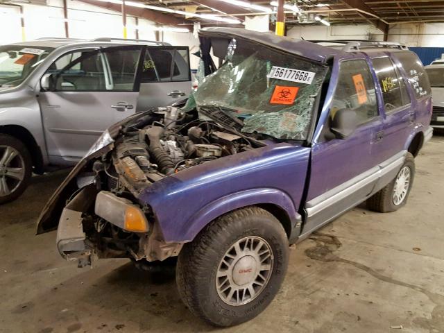 1GKDT13W3S2515097 - 1995 GMC JIMMY PURPLE photo 2