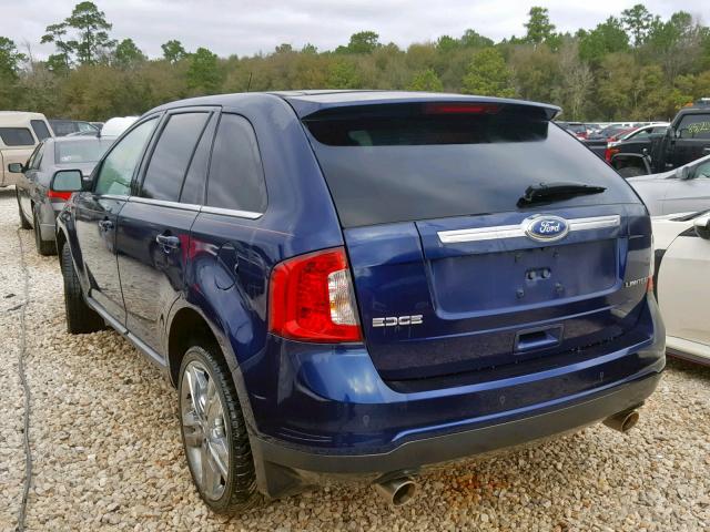 2FMDK3KC5BBB08132 - 2011 FORD EDGE LIMIT BLUE photo 3