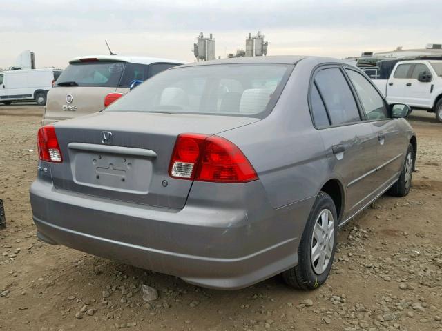 1HGES163X5L018911 - 2005 HONDA CIVIC DX V GRAY photo 4