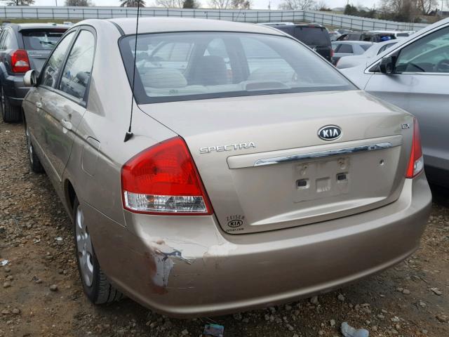 KNAFE122585518391 - 2008 KIA SPECTRA EX BEIGE photo 3