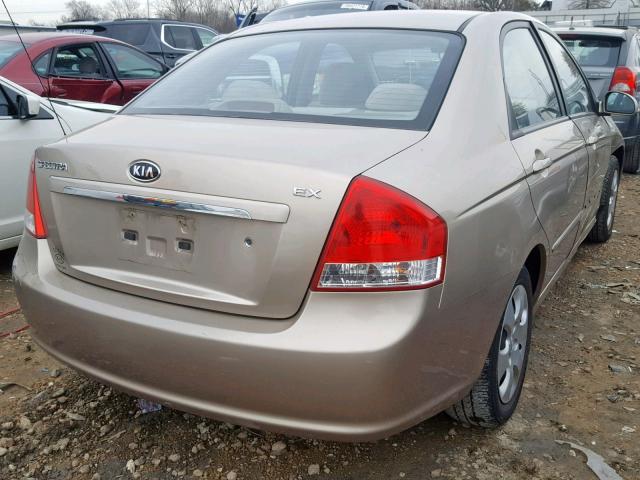 KNAFE122585518391 - 2008 KIA SPECTRA EX BEIGE photo 4