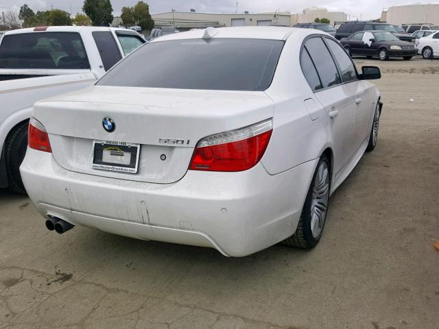 WBANW53558CT52748 - 2008 BMW 550 I WHITE photo 4