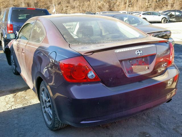 JTKDE177250042620 - 2005 TOYOTA SCION TC იასამნისფერი ფოტო 3