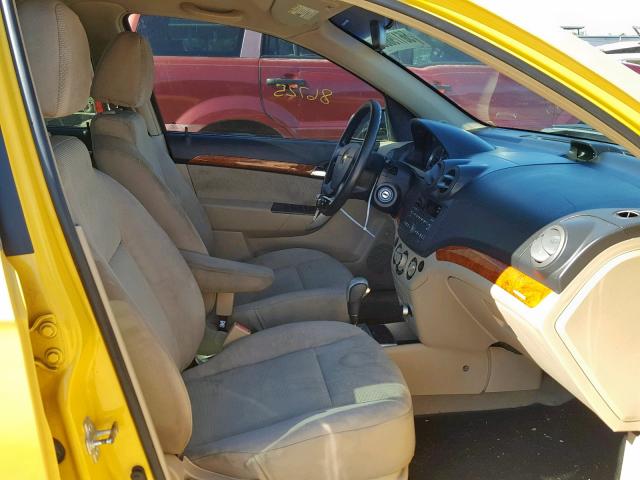 KL1TD5DEXBB133299 - 2011 CHEVROLET AVEO LS YELLOW photo 5