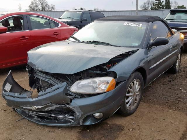 1C3EL55R02N318468 - 2002 CHRYSLER SEBRING LX TEAL photo 2