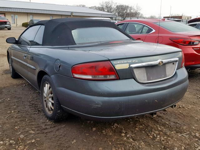 1C3EL55R02N318468 - 2002 CHRYSLER SEBRING LX TEAL photo 3