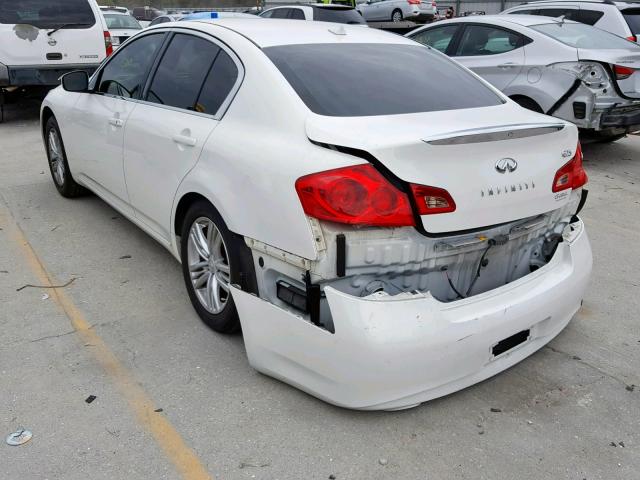 JN1DV6AP3CM811745 - 2012 INFINITI G25 BASE WHITE photo 3