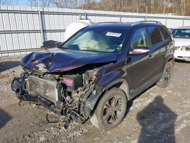 5XYKTDA27CG292204 - 2012 KIA SORENTO BA BURGUNDY photo 2