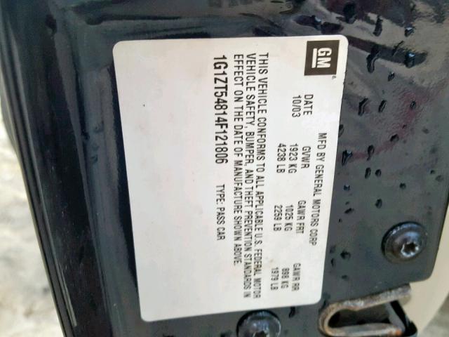 1G1ZT54814F121806 - 2004 CHEVROLET MALIBU LS ლურჯი ფოტო 10