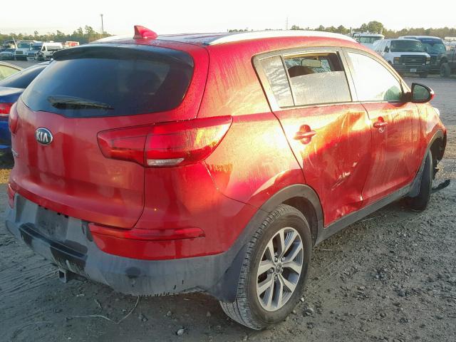 KNDPBCAC4E7566289 - 2014 KIA SPORTAGE L RED photo 4