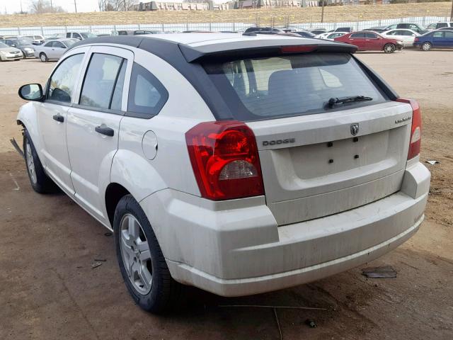 1B3CB1HA7AD609107 - 2010 DODGE CALIBER EX WHITE photo 3