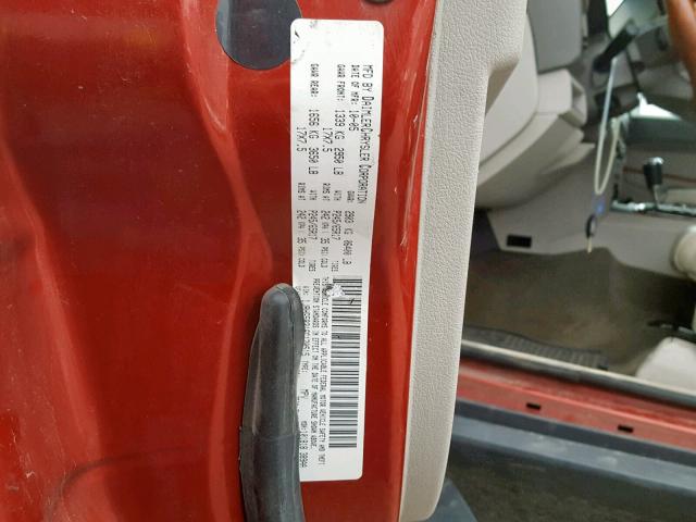 1J8HG58216C170515 - 2006 JEEP COMMANDER Tünd qırmızı foto 10