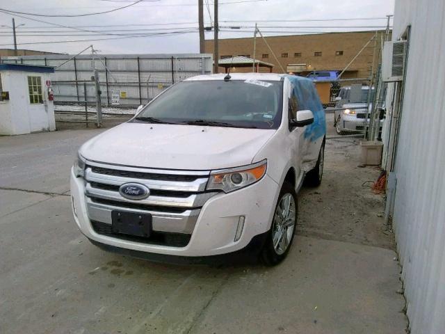 2FMDK3JC2EBB17697 - 2014 FORD EDGE SEL WHITE photo 2