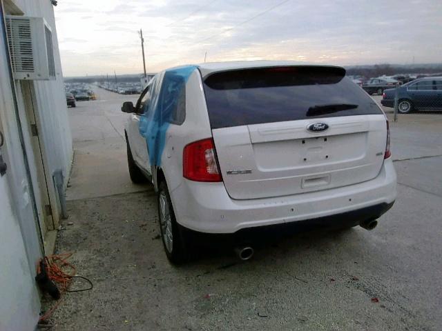 2FMDK3JC2EBB17697 - 2014 FORD EDGE SEL WHITE photo 3