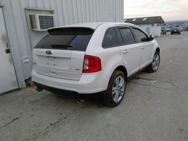 2FMDK3JC2EBB17697 - 2014 FORD EDGE SEL WHITE photo 4