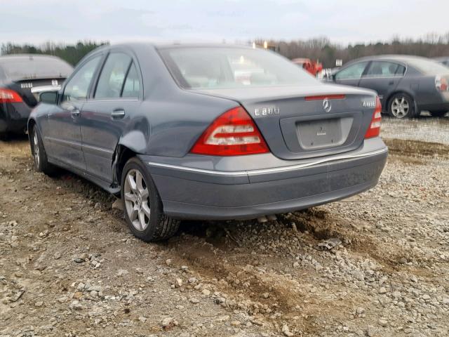 WDBRF92H47F849485 - 2007 MERCEDES-BENZ C 280 4MAT BLUE photo 3