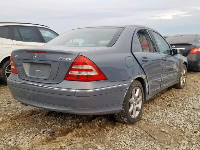 WDBRF92H47F849485 - 2007 MERCEDES-BENZ C 280 4MAT BLUE photo 4