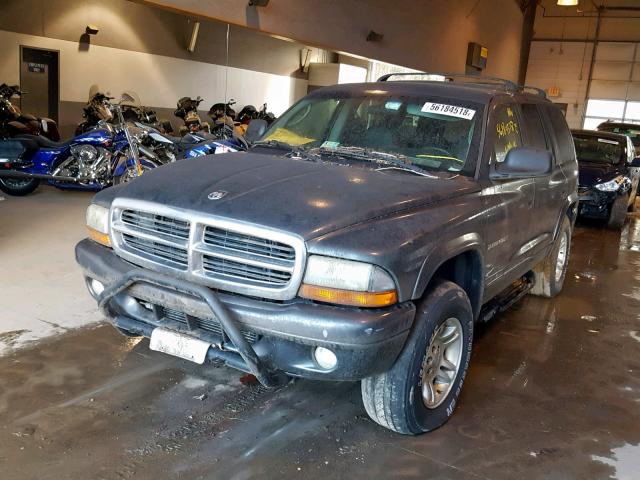 1B4HS28N11F620876 - 2001 DODGE DURANGO GRAY photo 2