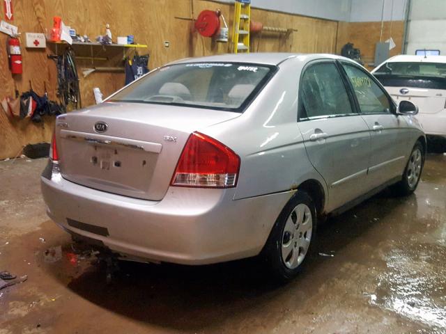 KNAFE121285524009 - 2008 KIA SPECTRA EX SILVER photo 4