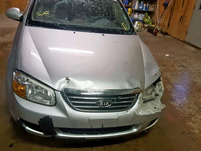 KNAFE121285524009 - 2008 KIA SPECTRA EX SILVER photo 7