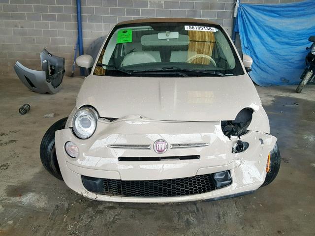 3C3CFFDR2CT385919 - 2012 FIAT 500 POP BEIGE photo 9