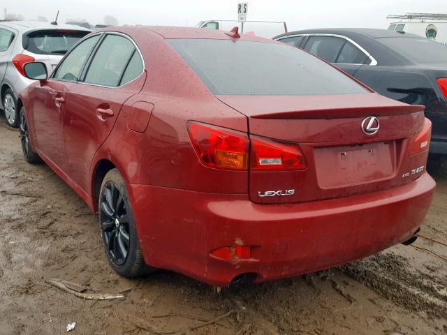 JTHCK262285023529 - 2008 LEXUS IS 250 RED photo 3