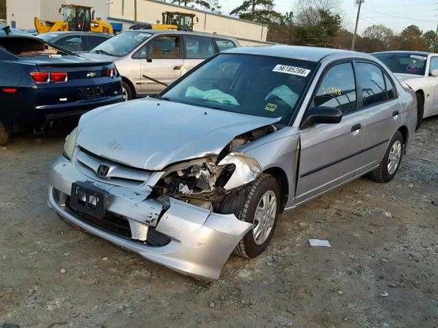 2HGES16324H562573 - 2004 HONDA CIVIC DX V SILVER photo 2