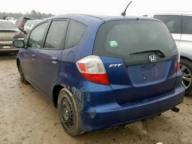 JHMGE8H26AS019435 - 2010 HONDA FIT BLUE photo 3