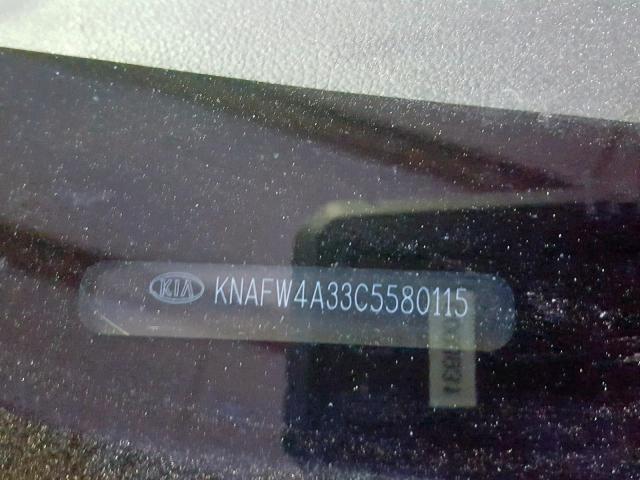 KNAFW4A33C5580115 - 2012 KIA FORTE SX GRAY photo 10