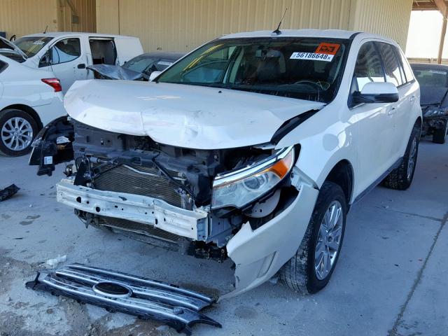 2FMDK3JC8DBB97778 - 2013 FORD EDGE SEL WHITE photo 2