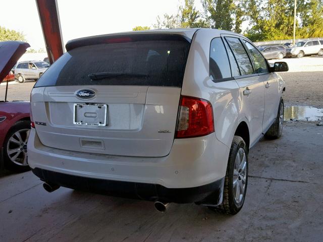 2FMDK3JC8DBB97778 - 2013 FORD EDGE SEL WHITE photo 4