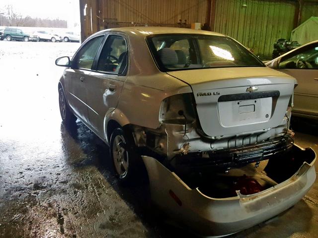 KL1TD52635B323526 - 2005 CHEVROLET AVEO BASE Gümüş foto 3