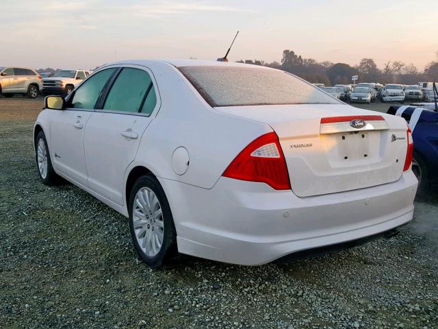 3FADP0L34AR394418 - 2010 FORD FUSION HYB WHITE photo 3