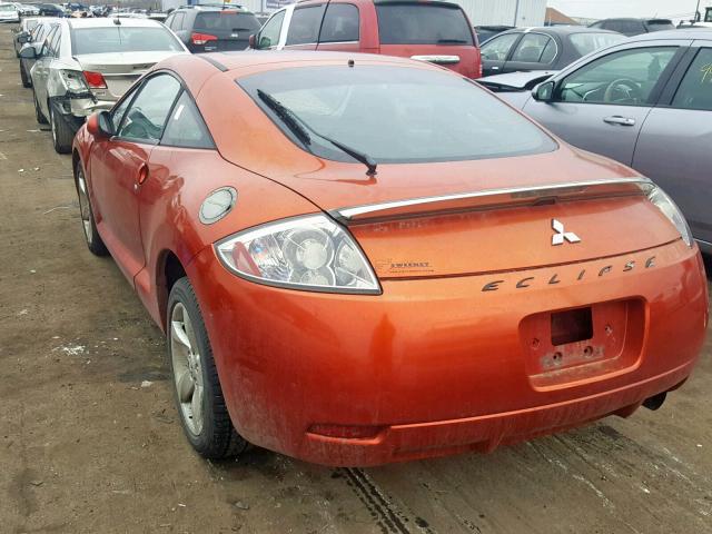 4A3AK24F97E035896 - 2007 MITSUBISHI ECLIPSE GS ORANGE photo 3