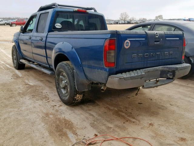 1N6ED29X13C428259 - 2003 NISSAN FRONTIER C BLUE photo 3