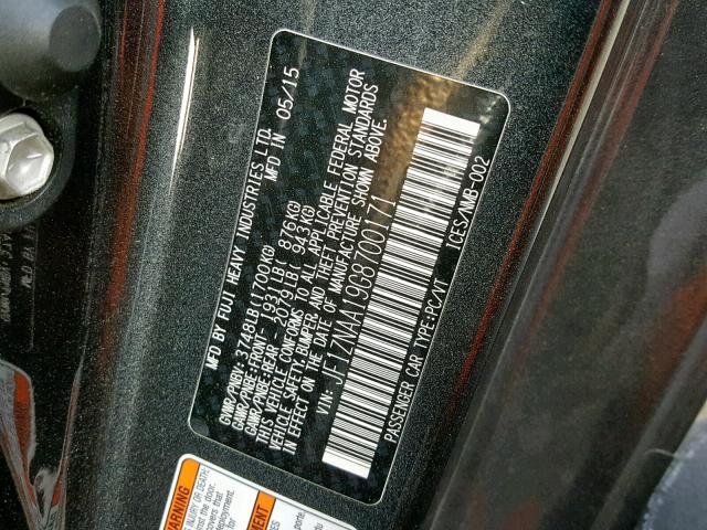 JF1ZNAA19G8700171 - 2016 TOYOTA SCION FR-S CHARCOAL photo 10