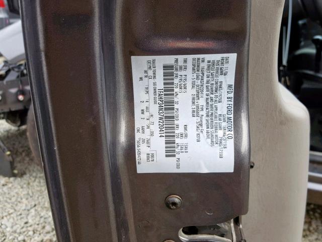 1FAHP34N37W220414 - 2007 FORD FOCUS ZX4 GRAY photo 10