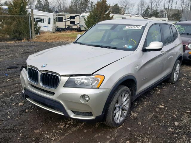 5UXWX9C5XD0A13556 - 2013 BMW X3 XDRIVE2 SILVER photo 2