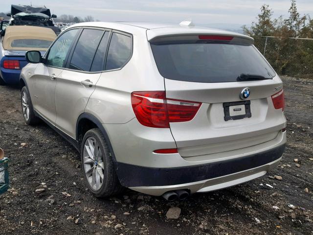 5UXWX9C5XD0A13556 - 2013 BMW X3 XDRIVE2 SILVER photo 3