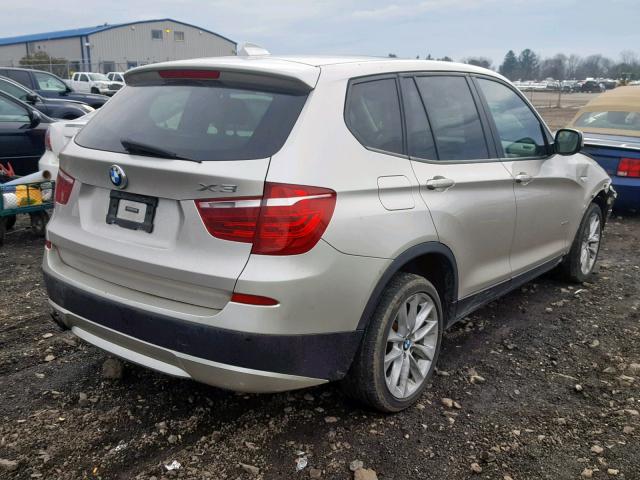 5UXWX9C5XD0A13556 - 2013 BMW X3 XDRIVE2 SILVER photo 4