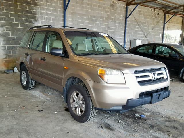 2HKYF18127H522873 - 2007 HONDA PILOT LX GOLD photo 1